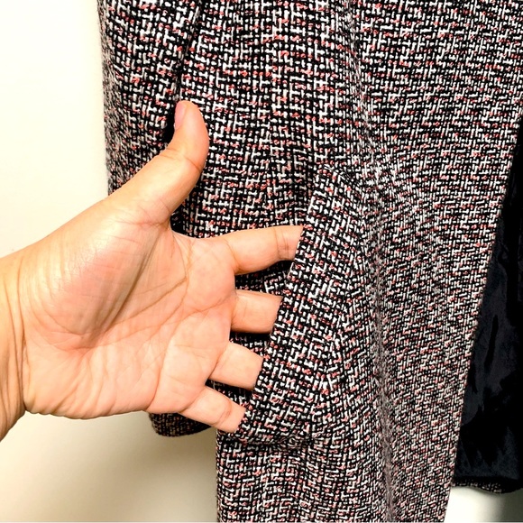 Karl Lagerfeld Elegant Faux Pearls Collar Long Jacket Sz L - Picture 4 of 6